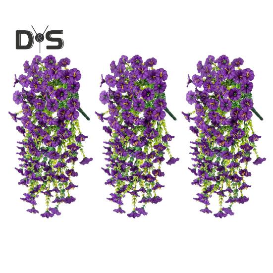 

3 шт. подвесной искусственный цветок ипомеи устойчивый к ультрафиолетовому излучению реалистичный искусственный шелковый цветок для свадебной вечеринки в помещении и на открытом воздухе в саду настенный искусственный цветок украшение 3pcs