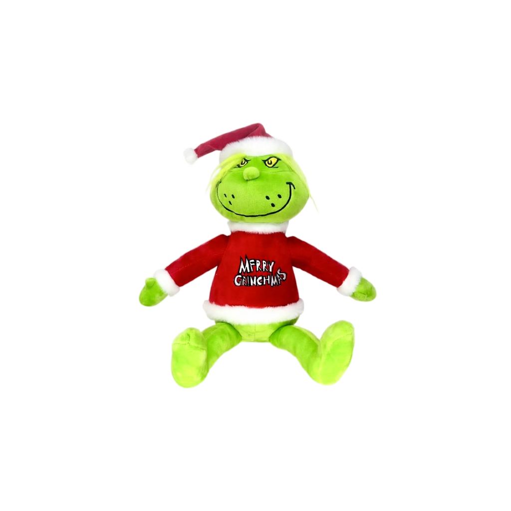 Green Christmas Plush Stuffed Animal - Soft Furry Holiday Doll for Festive Decorations or Gift Giving