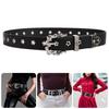 Adjustable Gothic Punk Belt For Women With Detachable Metal Chain And Studded Design