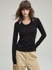 2025 Autumn Women's Slimming Two-Piece Faux Layered Knit Long Sleeve Top