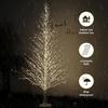 7FT Lighted Birch Tree LED Warm White Twinkle or Steady Lights for Indoor/Outdoor Christmas Decoration