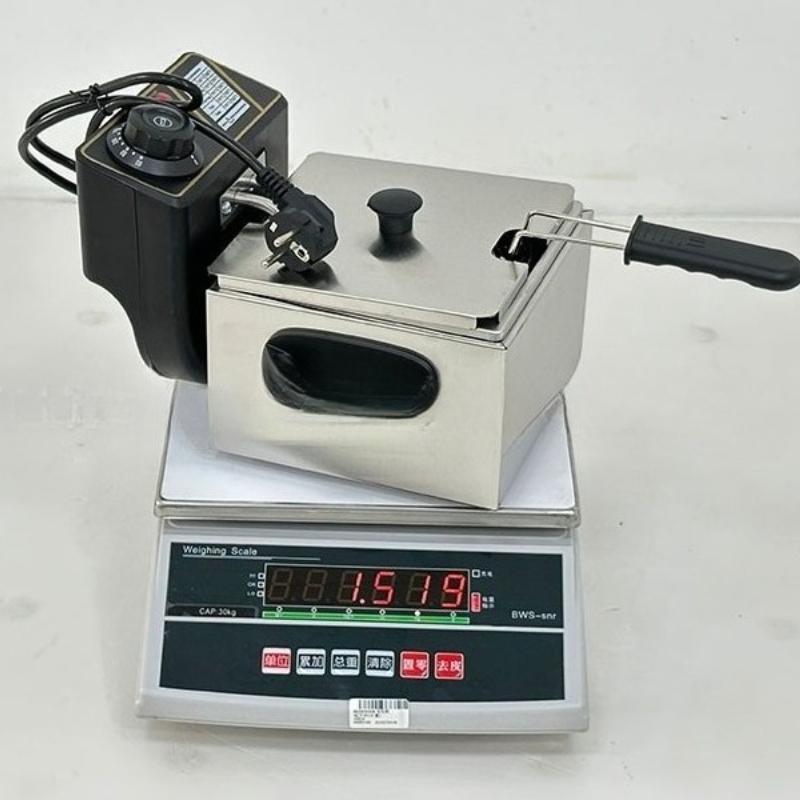 220V Haushalt 2L Multifunktions Elektrischer Frittierkorb Edelstahl Grillofen Hähnchen Pommes Frites Einzelzylinder