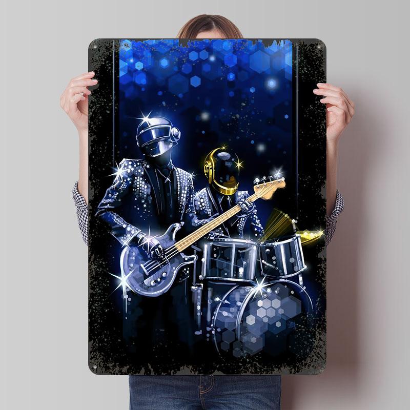 

Daft Punk Music Band Poster Customized Wall Art Vintage Metal Signs Retro Tin Plaque for Man Cave Decoration Room Desk Decor 7.9x11.8In(20x30cm)