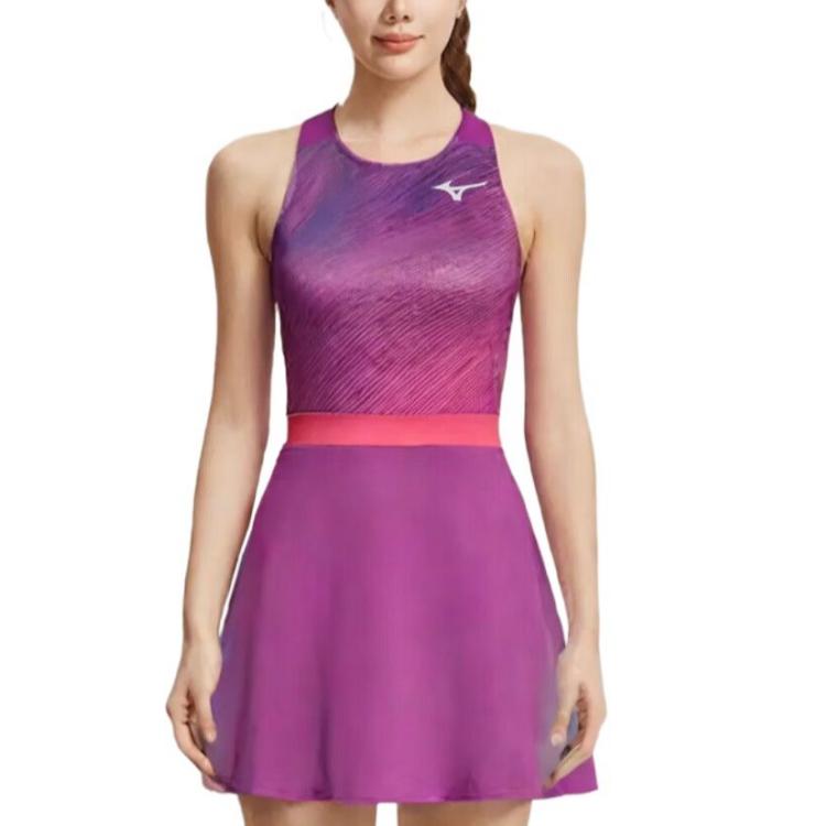 Mizuno Fitted Comfortable Soft Sleeveless Knitted Long Dress Women Dresses Rose-Purple 62GHB20167