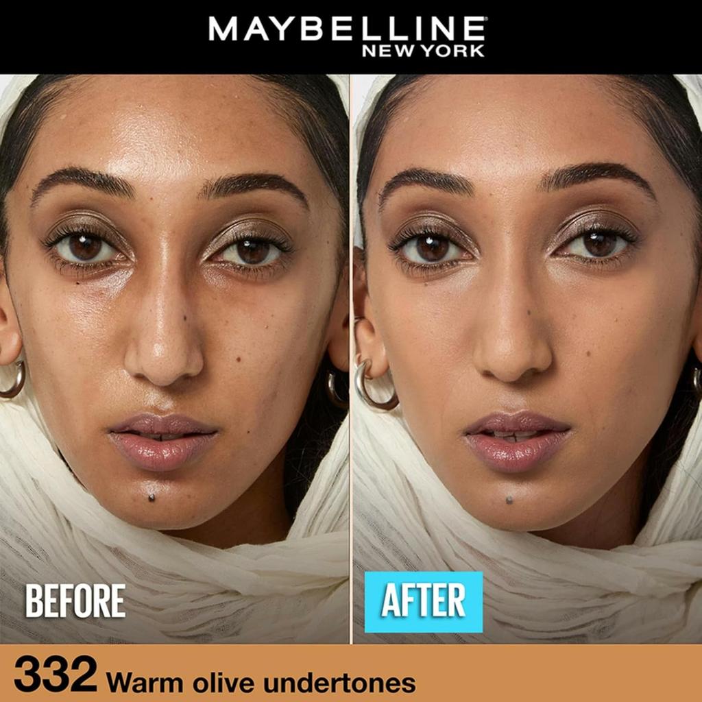 Maybelline New York Fit Me Matte + Poreless Liquid Foundation 30ml SPF 22 Oil Control for Normal Oily Skin 332 Golden Caramel