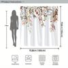1 Elegant Floral Watercolor Shower Curtain-White And Pink Roses With Green Leaves And Red Berries, Machine Washable For Bathroom