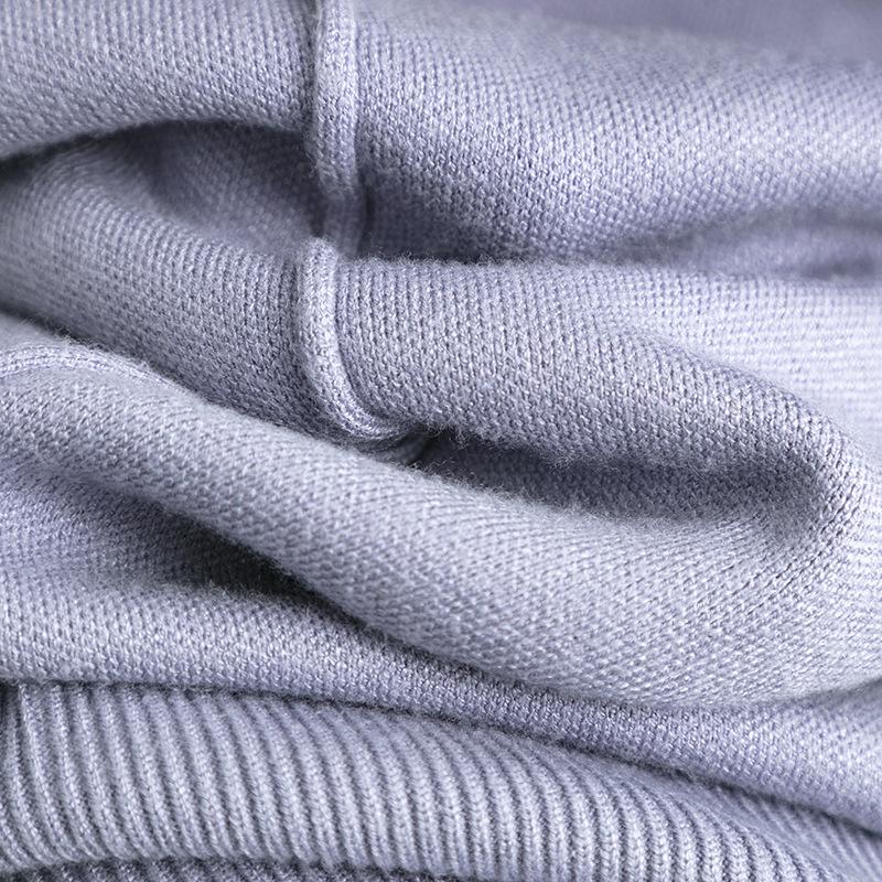 Loose Knit Sweater Suit Autumn Winter Women Horn Sleeve Round Collar Slit Two Piece Sets