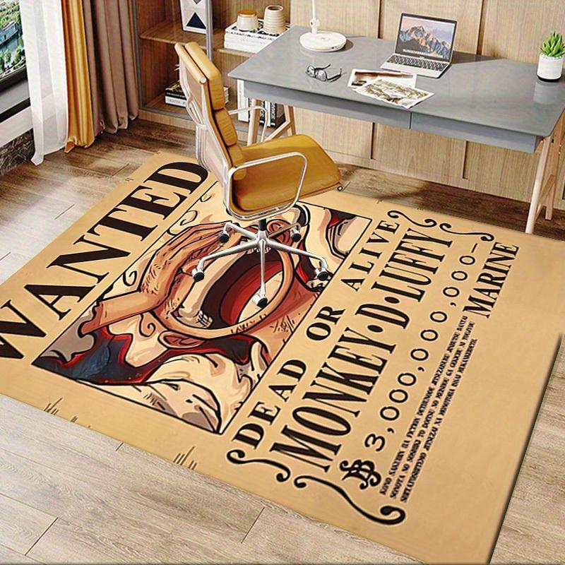 Office Carpet: Monkey D. Luffy Wanted Poster Sofa Rug Chair Mat for Protection