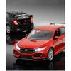 1/24 HONDA CIVIC TYPE R Alloy Sports Car Model Diecast & Toy Vehicle Metal Racing Car Model Sound and Light Collection Kids Gift
