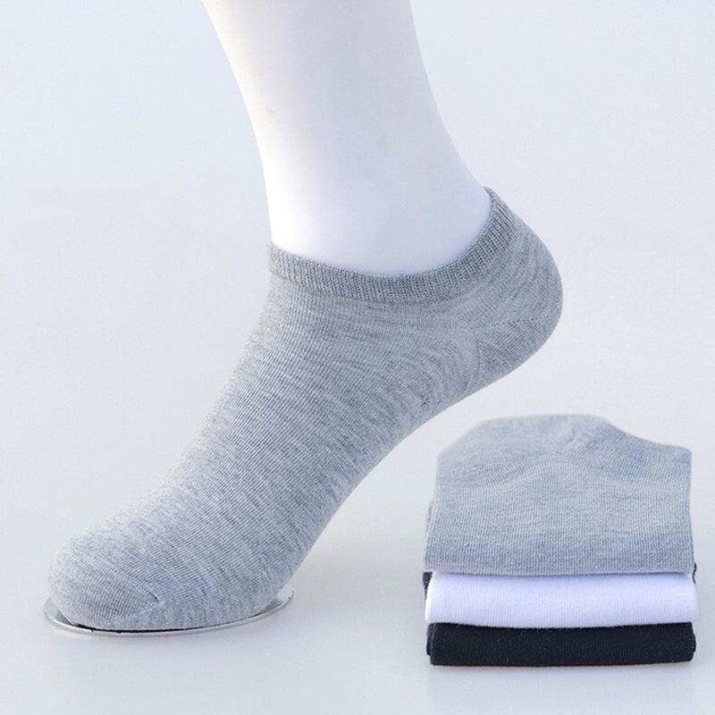 Odor-Resistant Cotton Disposable Socks: Unisex, Black/White/Gray, Sweat-Absorbent, No-Wash, Summer Thin Style.