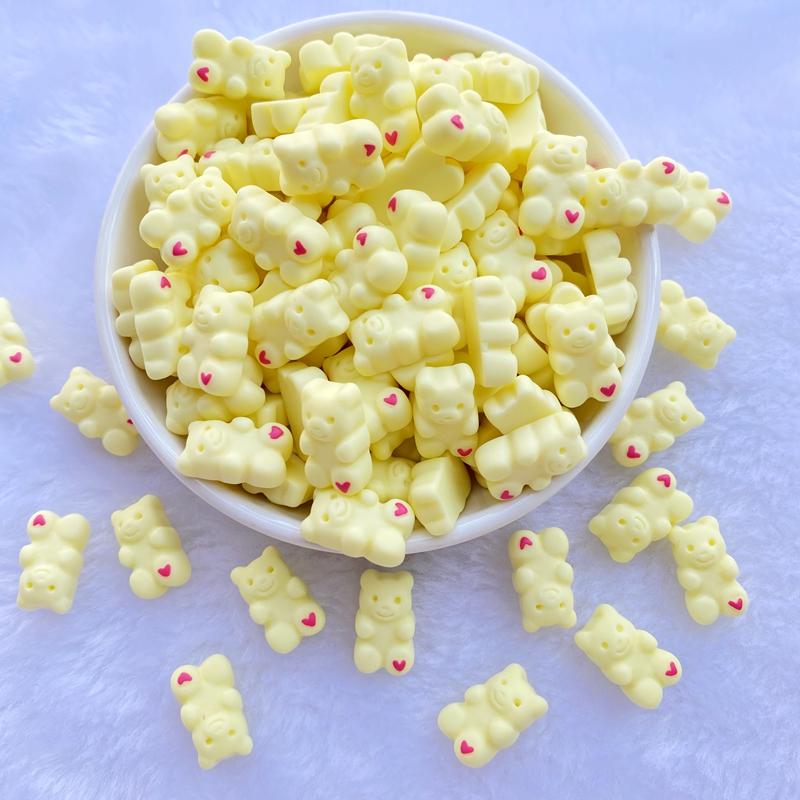 20Pcs New Cute Resin Cartoon Little Bear Series Flat Back Manicure Parts Embellishments For Hair Bows Accessories