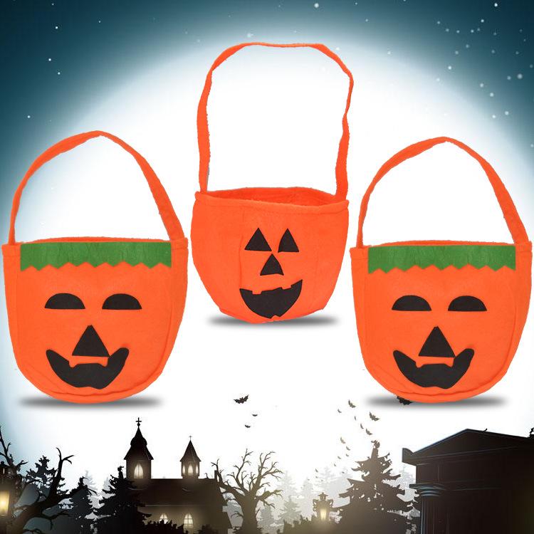 Children's 3D Halloween Pumpkin Candy Bag - Non-woven Handheld Gift & Costume Accessory