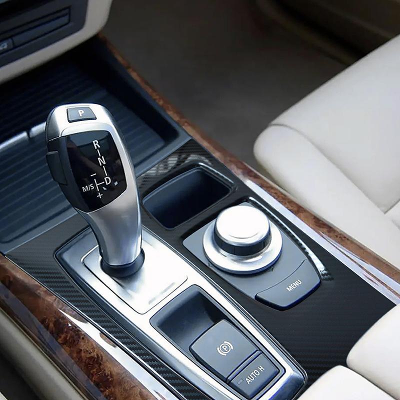 Stainless Steel Center Console Gear Shift Frame Decoration Cover Trim For BMW X5 E70 X6 E71 2008-2014 LHD Car Styling Interior