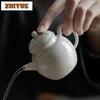 Handgefertigte Teekanne mit Pflanzenascheglasur Japanische Einzelkanne mit Filter Teekanne Elegante Teeaufguss-Kessel Teeset Zubehör Handwerk 100ml