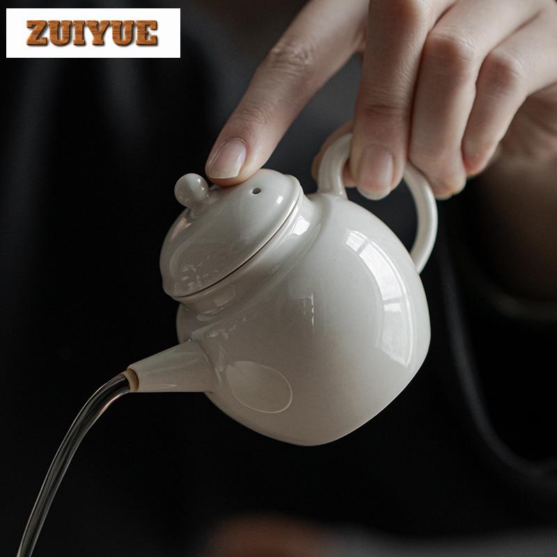 Handgefertigte Teekanne mit Pflanzenascheglasur Japanische Einzelkanne mit Filter Teekanne Elegante Teeaufguss-Kessel Teeset Zubehör Handwerk 100ml