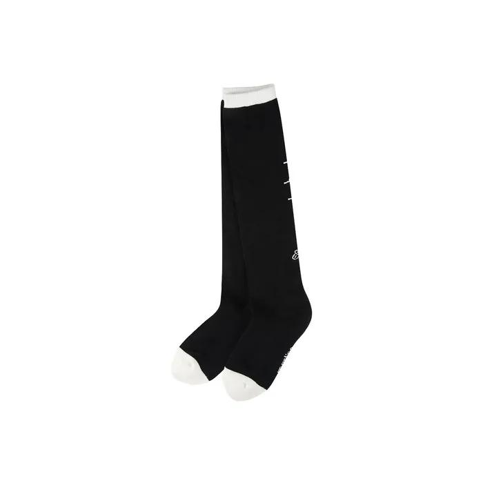 Logo Point Knee Socks_Black