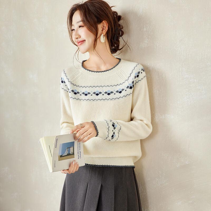 

Srcr Women s Fair Isle 100% Wool Sweater M