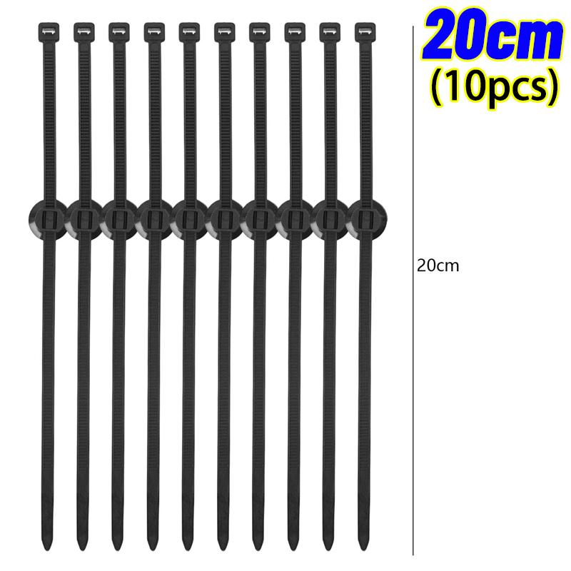 Universal Car Wiring Harness Fastener Clip Push Mount Cable Tie Nylon Zip Tie Auto Wire Loom Fixer Retainer Strap Set 15cm 20cm