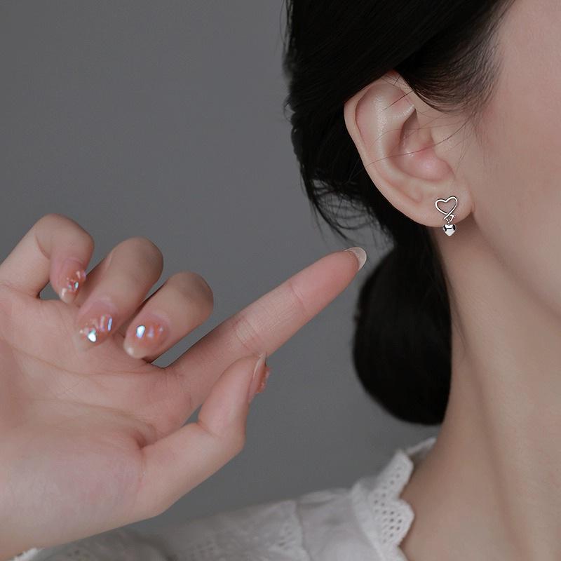 Simple Hollow Heart Earrings for Women, Temperament Commute Ear Accessories, Minimalist Openwork Heart Stud Earrings