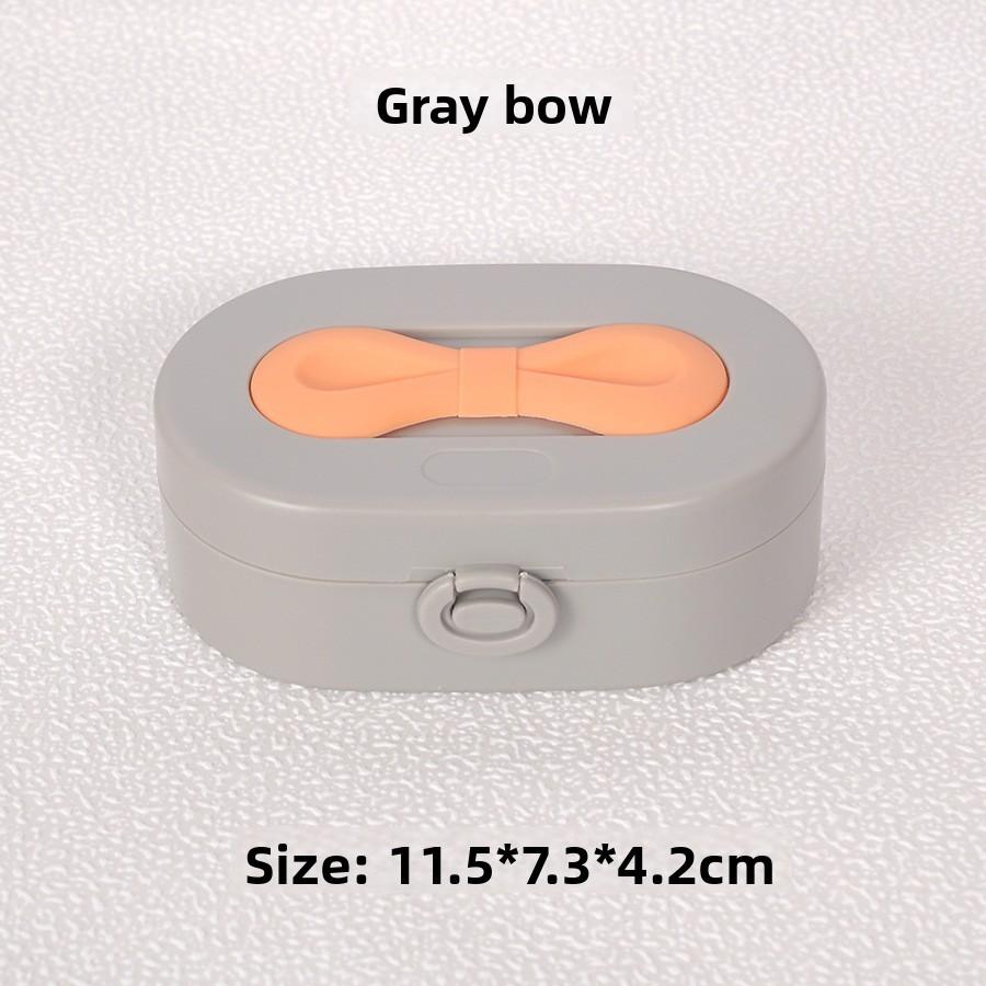 Elegante Caixa de Joias com Laço Borboleta e Armazenamento Multifuncional para Anéis, Pulseiras e Brincos