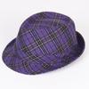Jazz hat, linen solid color top hat, men's and women's crimped couple's sun hat