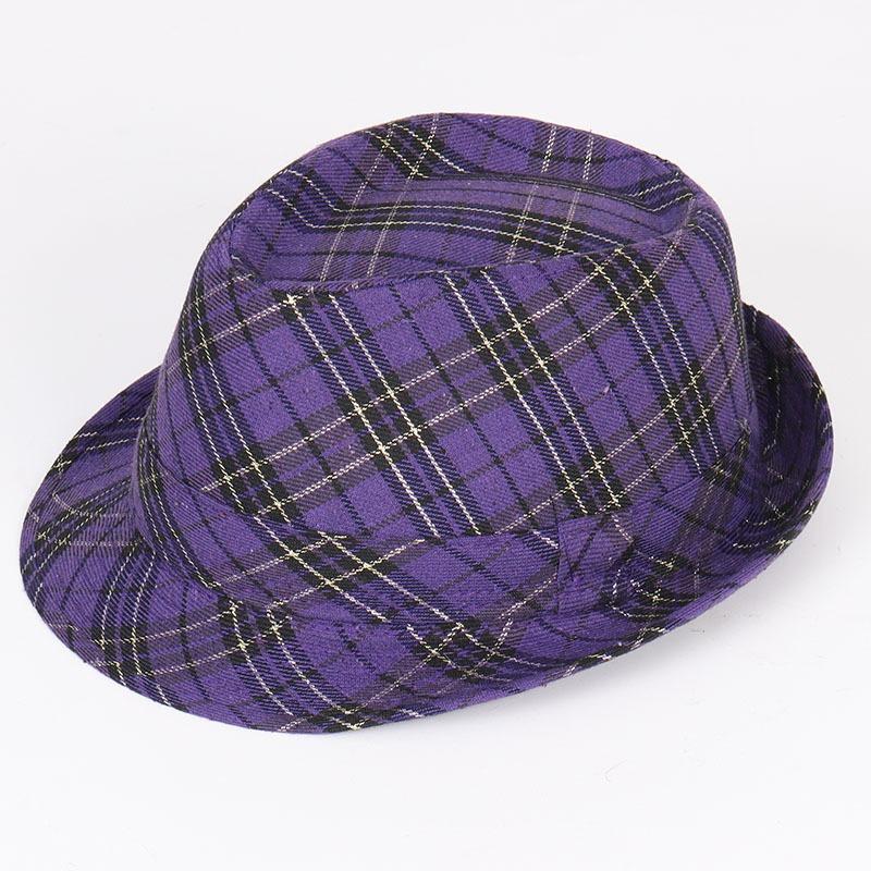 Jazz hat, linen solid color top hat, men's and women's crimped couple's sun hat
