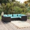 Day and Night - Day and Night 6-piece Garden Sofa Set and Black Synthetic Rattan Cushions