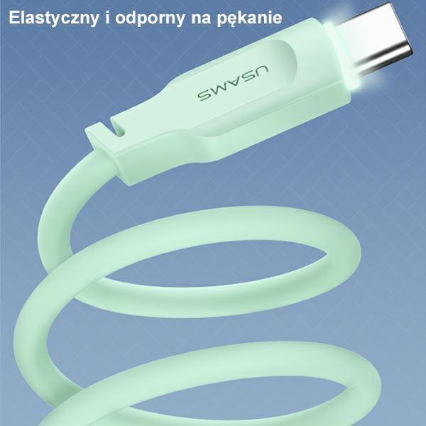 Usams Kabel Usb-C Na Usb-C 100W 1,2Mport Display Fast Charging  Lithe Series Biały/White Sj567Usb02 (Us-Sj567)