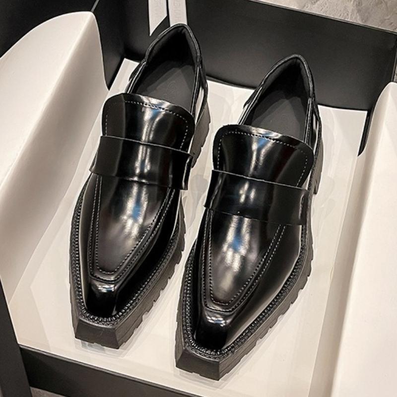 

Fashion Retro Silver Thick Bottom Mary Jane Shoes Women Fashion Sewing Design Brand Loafers Cozy Commuter Office Shoes Zapatos De Mujer 40 чёрный