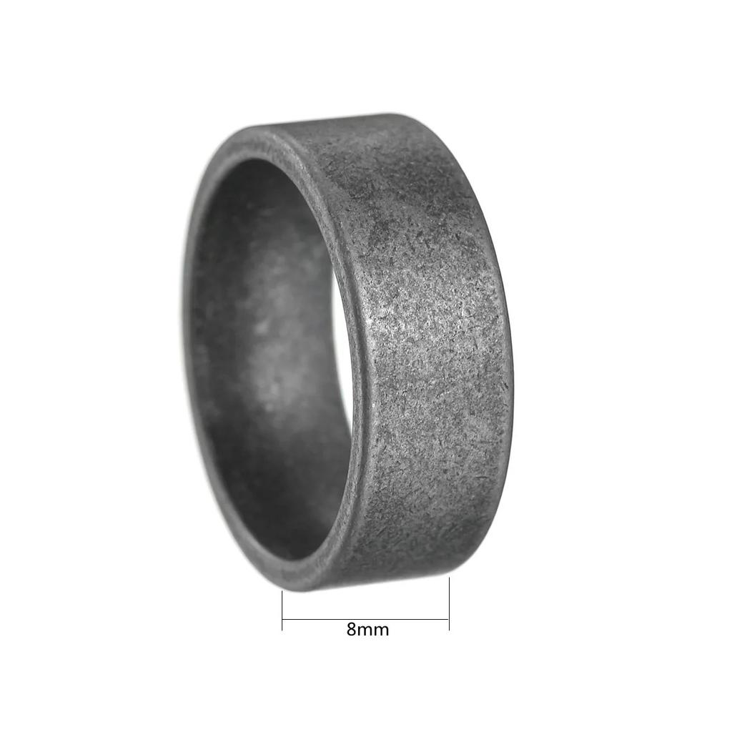 Vintage Silberfarbene klobige Edelstahlringe für Männer 8/10/12mm Gothic Punk Rock Hiphop Accessoires Geschenk