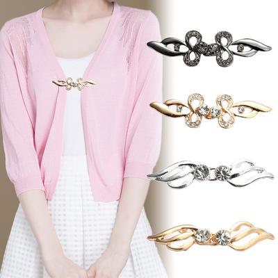 1 par de joias fashion cristal pinos presentes acessórios fofos strass botões colarinho liga fivela xale cardigan clipes mini retrô