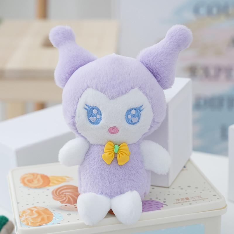 Adorable Plush Cartoon Kuromi Doll Backpack Accessory Cute Bag Charm Keychain