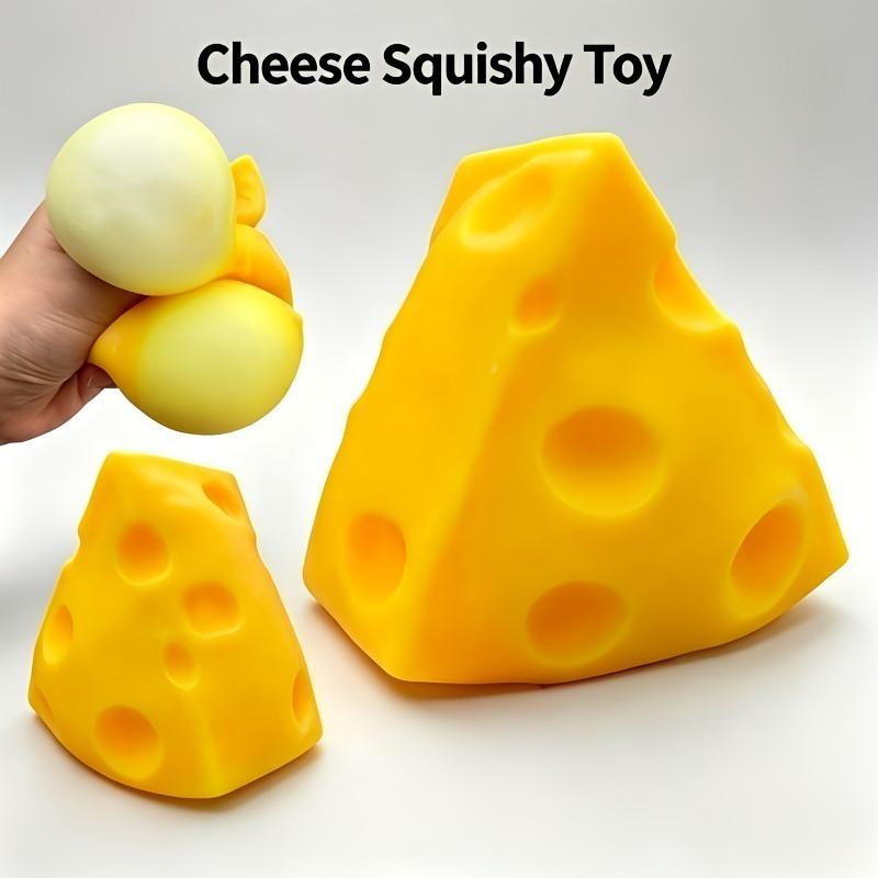 Cheese Stress Ball Squishy Fidget Toy Simulation Cheese Squeeze Toy Soft Cute Pinching Cheese Slow Rebound for Adults Toy