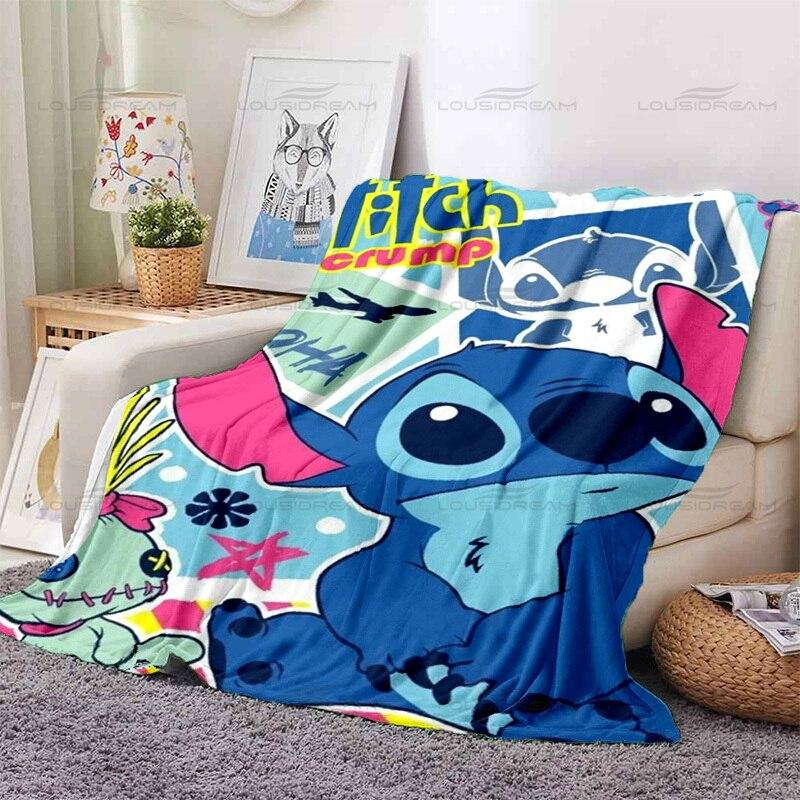 Fashion Animated Couple Blankets Cute Cartoon Pet Pattern Thin Blankets Flannel Portable Home Travel Office Blankets
