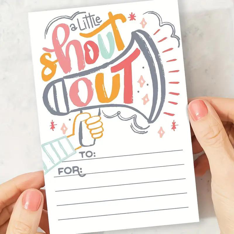 50 Karten, 6 * 4 Zoll, Dankeskarten, Anpassbar, Dankeskarten, Karten zur positiven Anerkennung und Belobigung, Partydekorationen, Gewerblich