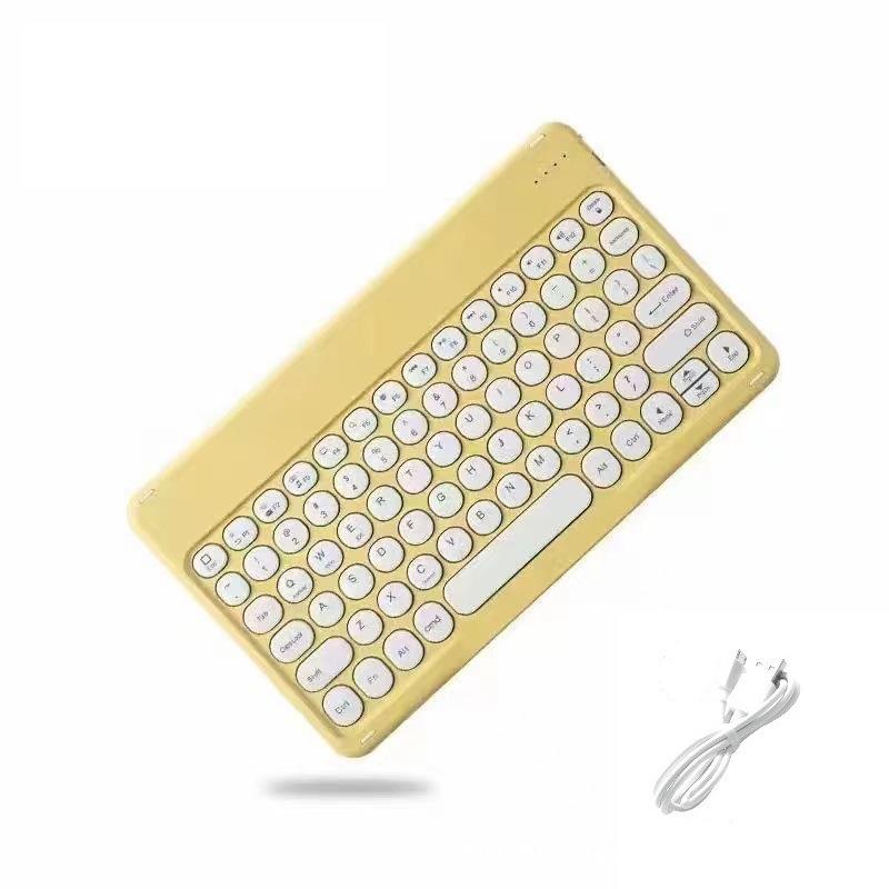 

Universal Wireless Bluetooth Rechargeable Keyboard & Mouse Set with Magnetic Round Keycaps for iPad, Tablet, and Phone Keyboard Only