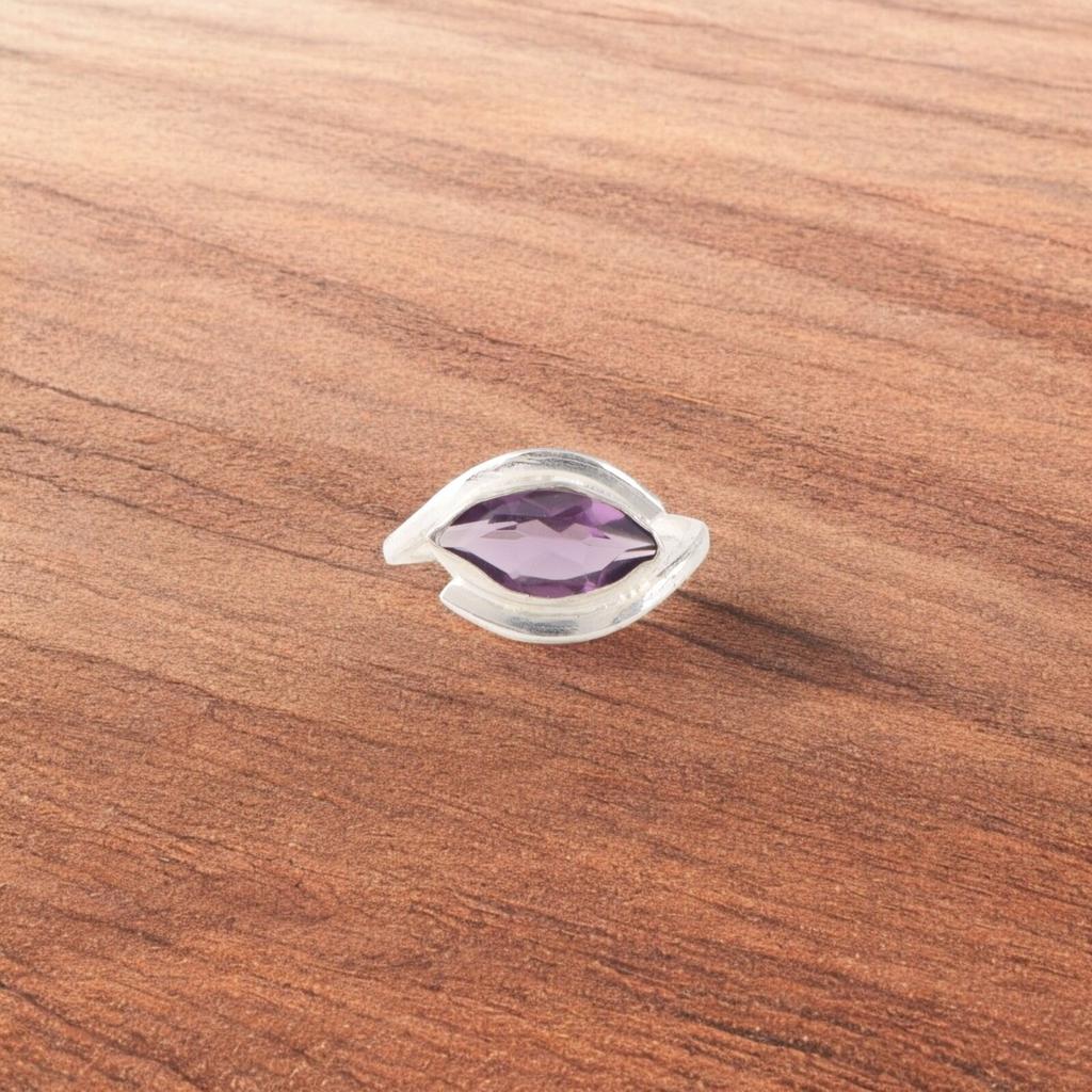 Rare Amethyst Gemstone 925 Sterling Silver Jewelry Handcrafted Fashionable Ring RR-60-7