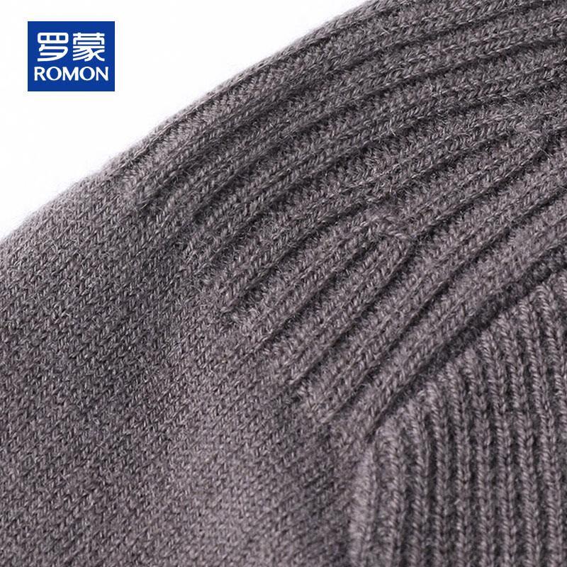 ROMON Men's 100% Pure Wool Round Neck Pullover Sweater