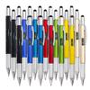 6 In 1 Multifunction Ballpoint Pen Touch Screen Stylus Capacitive Pen With Screwdriver Ruler Levelgauge Refillable Pencil Tools