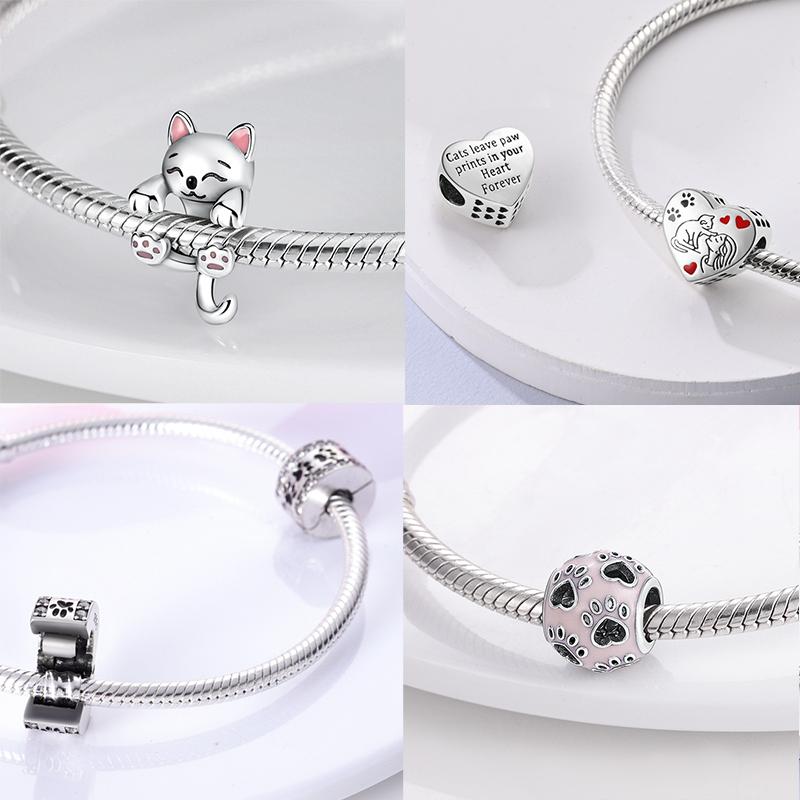 New Copper Plated Cute Dog Pets Charms Beads Fit Original Bracelet Charms Diy For Women Pendant Beads Jewelry Gift