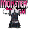 Vestido de Cosplay da Frankie Stein de Monster High Com Material Macio de Nylon Para Role Play de Anime