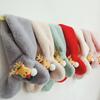 Korean Christmas Kids' Reindeer Scarf - Winter Plush Pom Pom Snood for Boys & Girls.