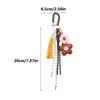 Yogodlns 1Pcs Fashion Faux Leather Flower Tassel Braided Rope Bag Charms Pendant For Women Handbag