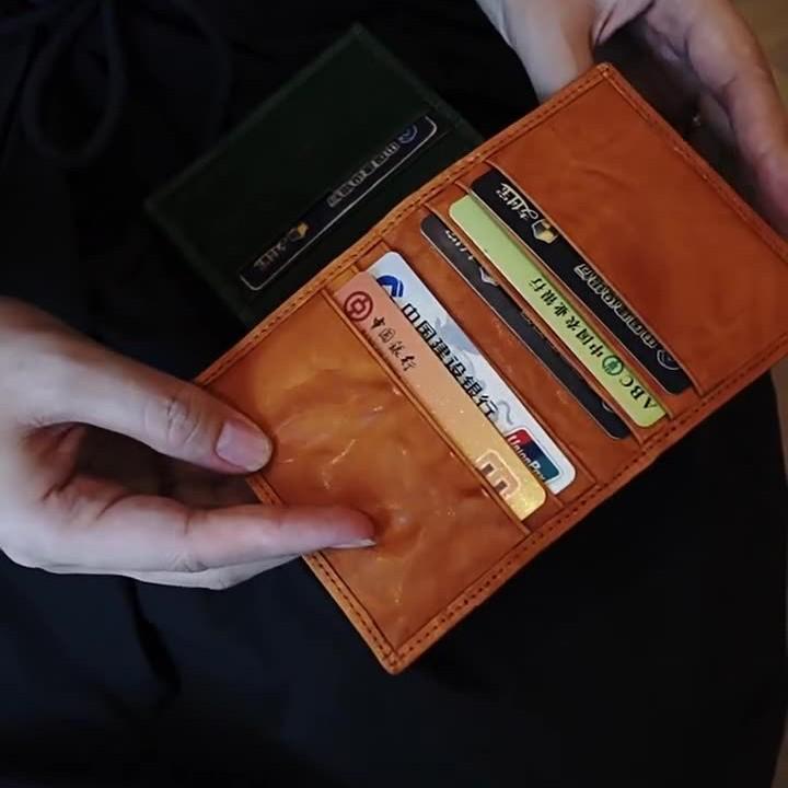 Large Capacity Oil Wax Leather Retro Card Holder - Multifunctional Driver's License and Bank Card Storage Bag