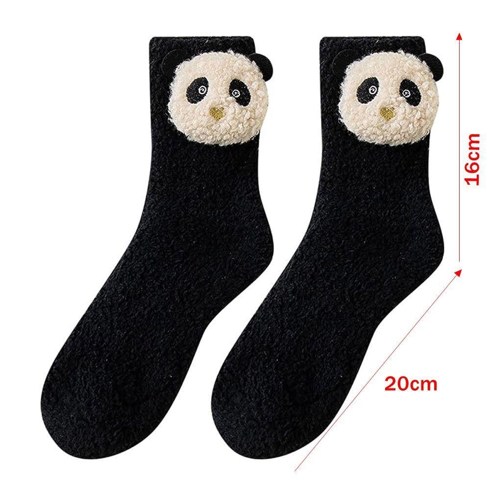 Warm 3D Animal Cartoon Socks Soft Coral Fleece Fluffy Animal Plush Socks Floor Socks  Women Girls