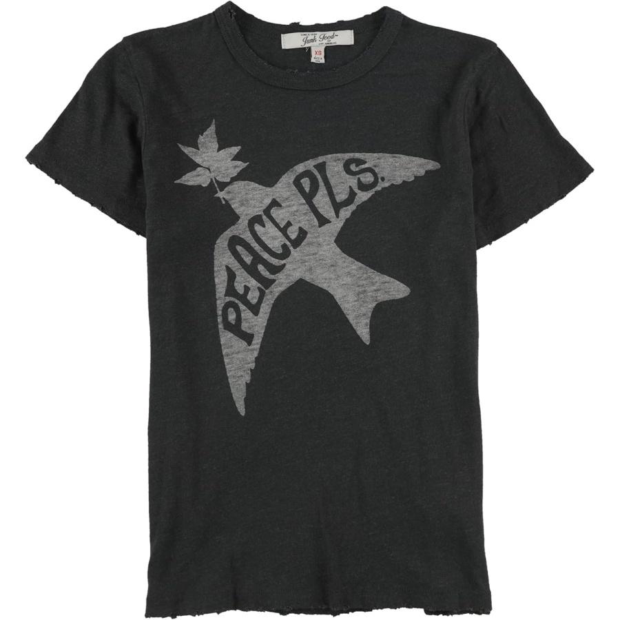 Junk Food Womens Peace Pls Graphic T-Shirt, Black, X-Small S