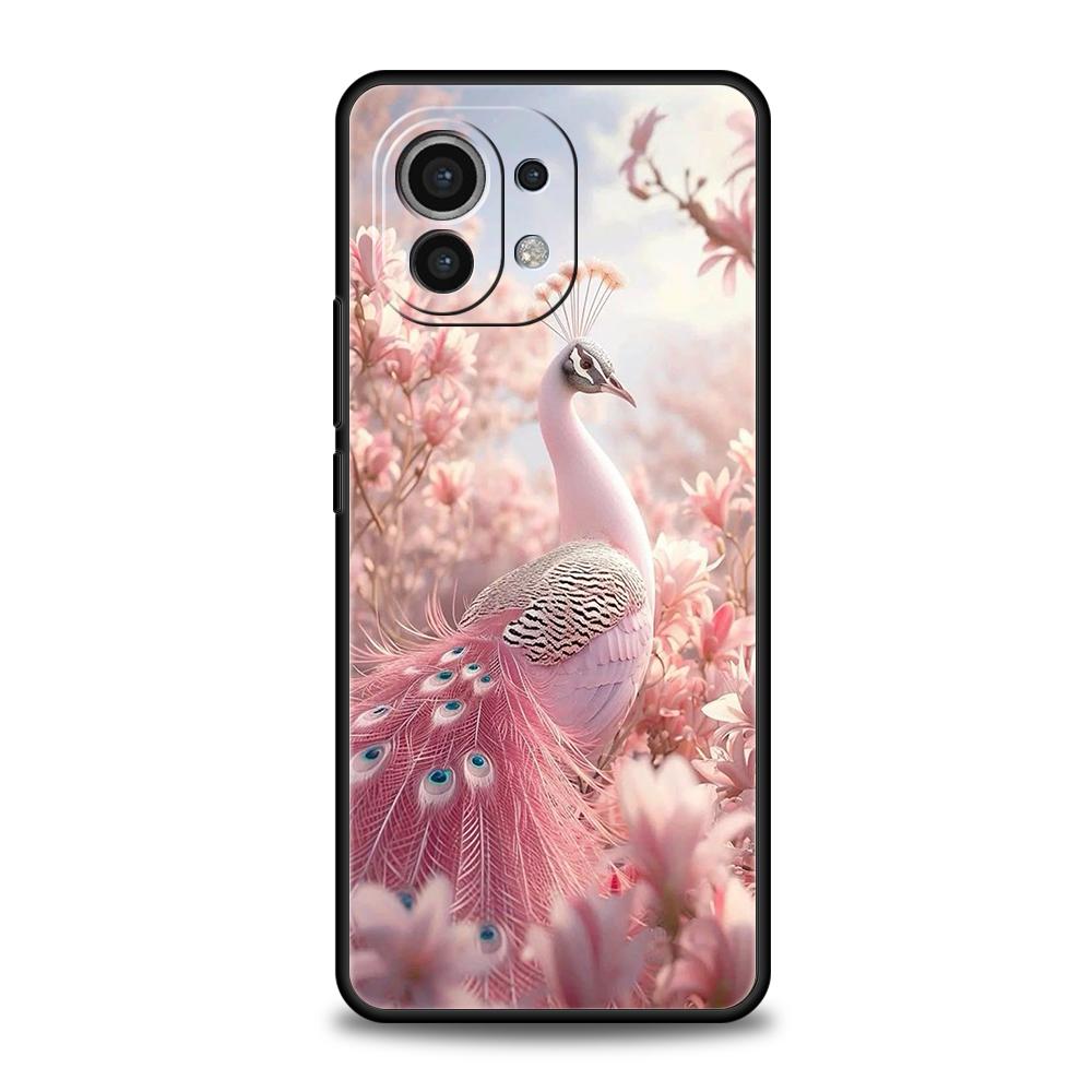 

Phone Case for Xiaomi Poco F6/F5/F4/F3/X6/X5/X4/X3/NFC/M5/M4/M3/C51/C50/C55/GT/5G Soft TPU Cover Capas Animal Peacock Pattern Xiaomi Poco F6