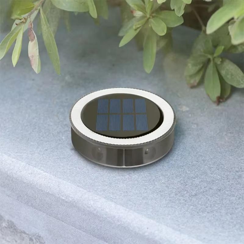 Outdoor Solar Wall Light Waterproof Round Petal Garden Ground-Mounted Lamp with 8 Modes for Deck Fence Landscape Lighting