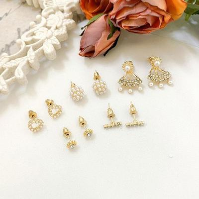 Pearl Earrings Set 5 Pieces Women's Accessories Trendy Gift