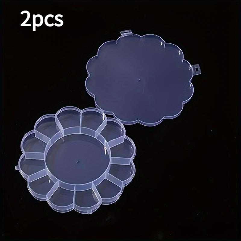 2pcs Plastic Compartment Storage Box - Plum Blossom Sunflower Shape Storage Box with Lid for Jewelry Hair Accessory Storage 1940₽